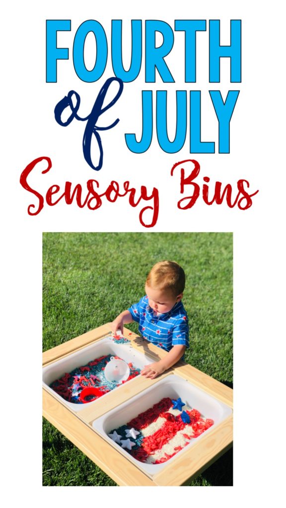 fourth of July sensory bin pin for Pinterest