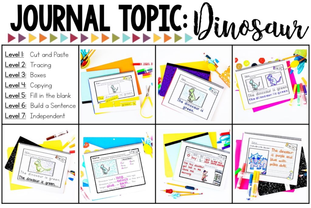 leveled journal samples about dinosaurs