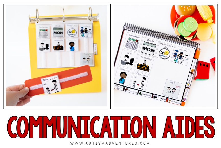 Labor Day communication board for students with special needs