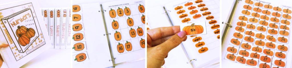 Number pumpkin binder tasks