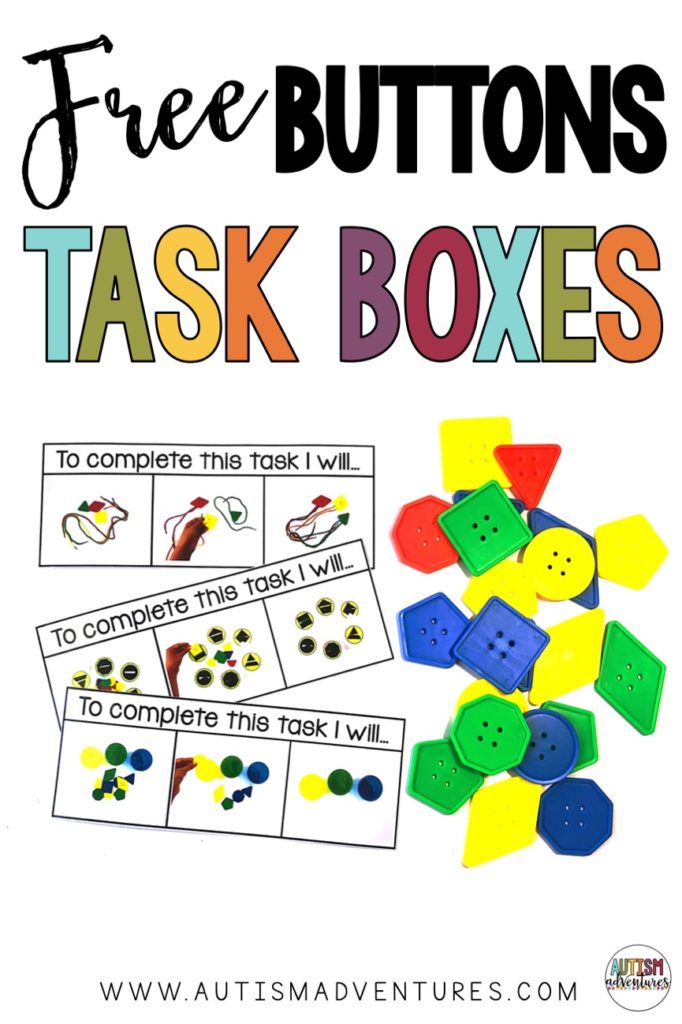 FREE Button Task Boxes! - Autism Adventures