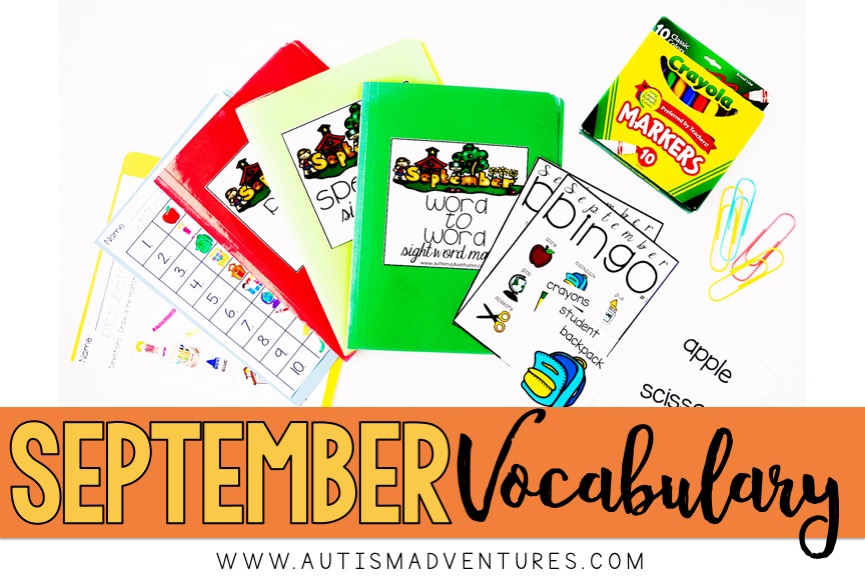 September vocabulary word bundle