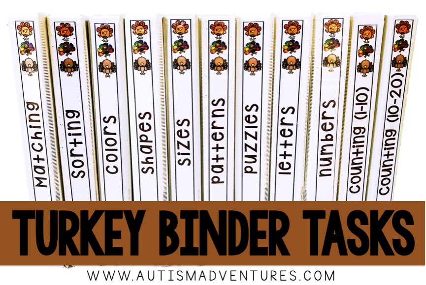 November binder tasks for a special education classroom
