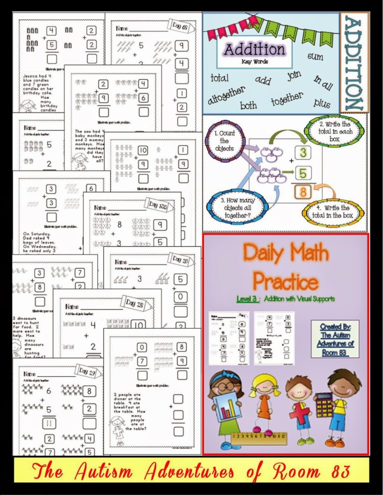 Daily Math Practice- Level 3 (Addition with Visuals)