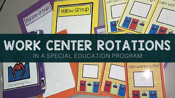 Special Education Classroom Daily Schedule- Work Center Rotations