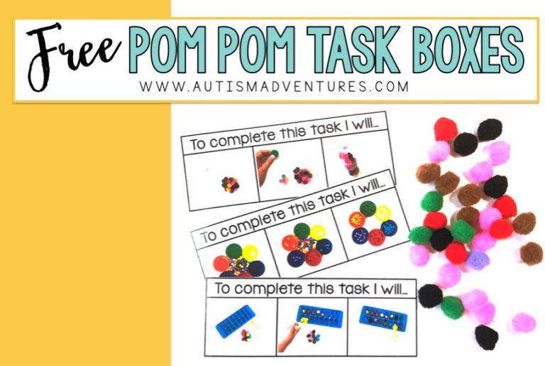 FREE Pom Pom Task Boxes!