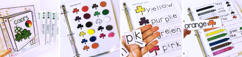 march binder tasks for a TEACCH autism program