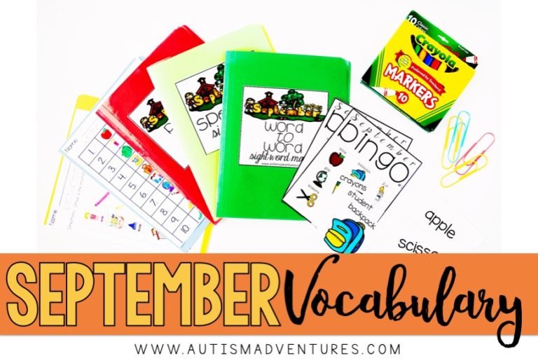 September Vocabulary Words in the Classroom