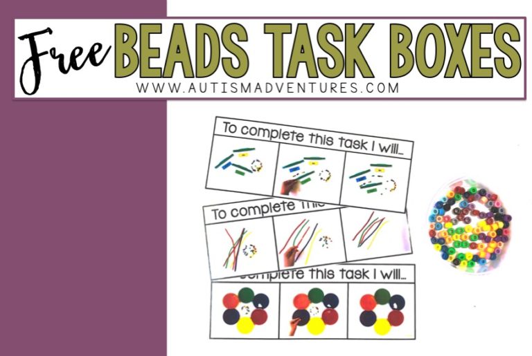 FREE Pony Bead Task Boxes!