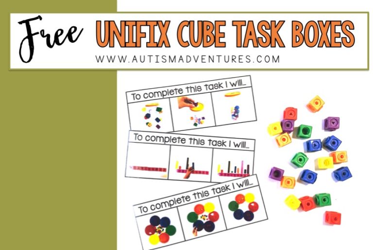 FREE Unifix Cube Task Boxes!