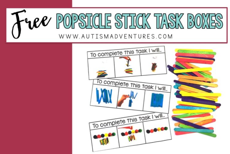 FREE Popsicle Sticks Task Boxes!