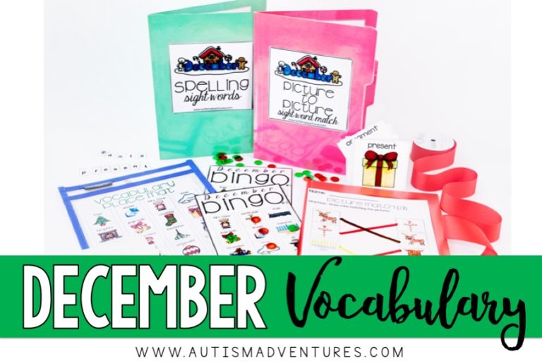 December Vocabulary Words in the Classroom