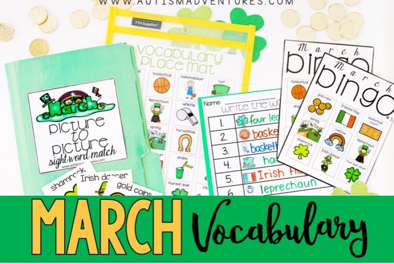 March Vocabulary Words in the Classroom