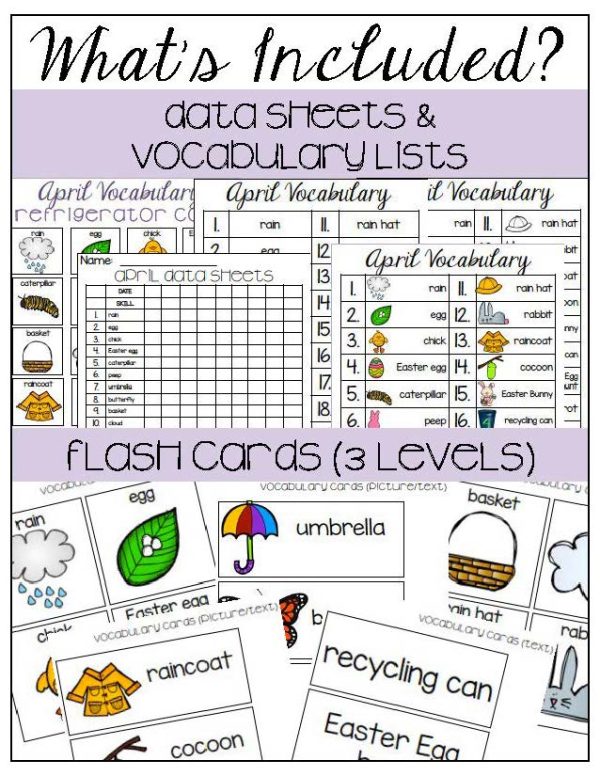 April Vocabulary Unit- for Students with Special Needs - Image 4