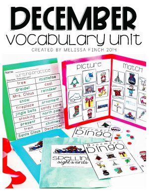 December Vocabulary Unit- for Student's with Special Needs