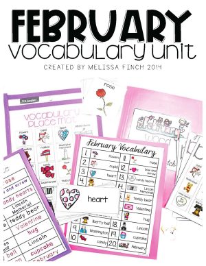 February Vocabulary Unit- for Student's with Special Needs