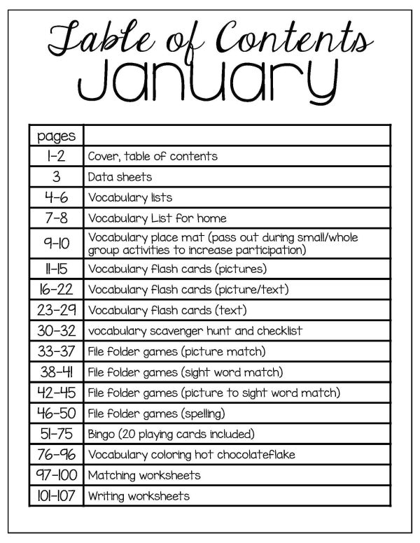 January Vocabulary Unit- for Student's with Special Needs - Image 4