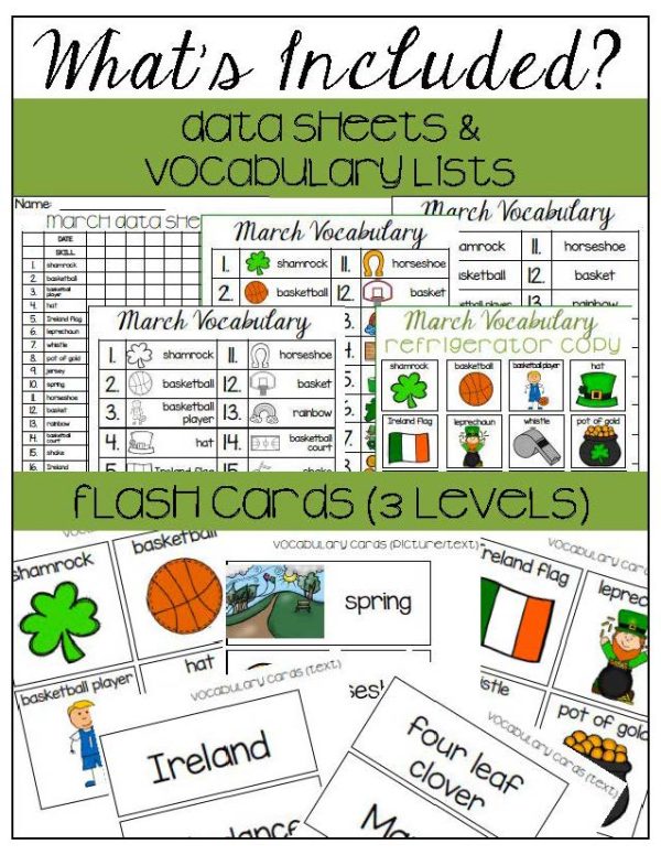 March Vocabulary Unit- for Students with Special Needs - Image 4