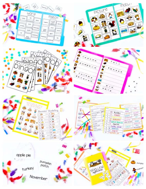 November Vocabulary Unit- for Student's with Special Needs - Image 3