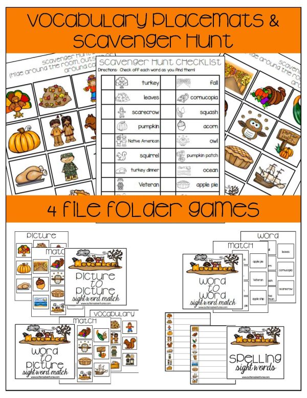 November Vocabulary Unit- for Student's with Special Needs - Image 6