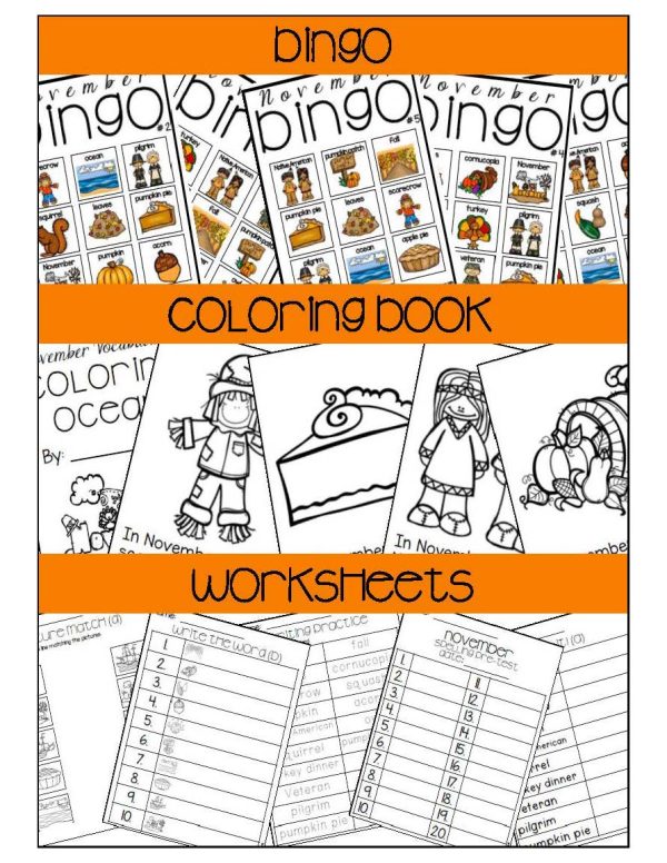 November Vocabulary Unit- for Student's with Special Needs - Image 7