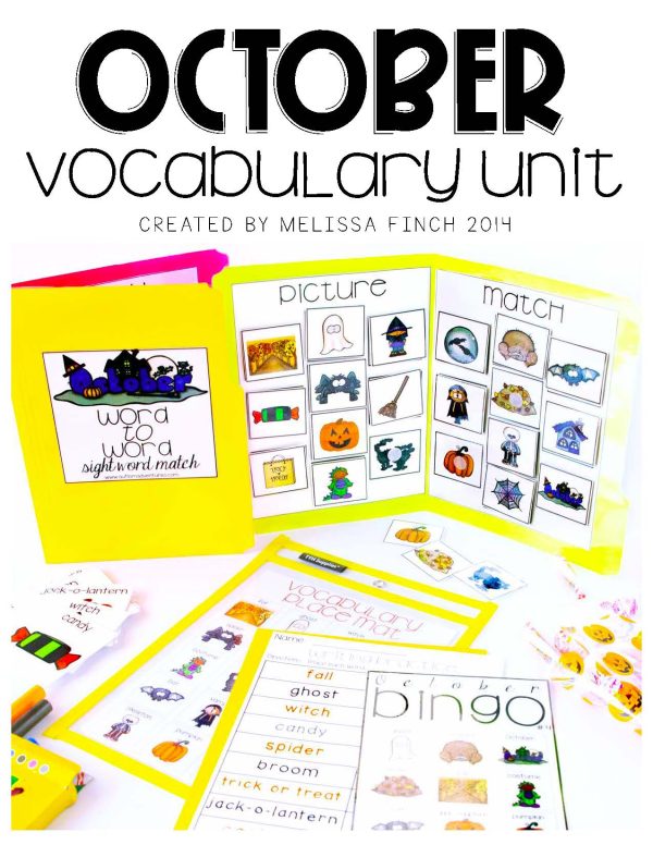 October Vocabulary Unit- for Student's with Special Needs