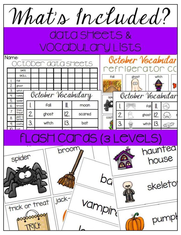 October Vocabulary Unit- for Student's with Special Needs - Image 5