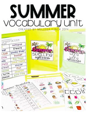 Summer Vocabulary Unit- For Special Education