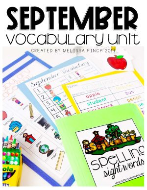 September Vocabulary Unit- For Special Education
