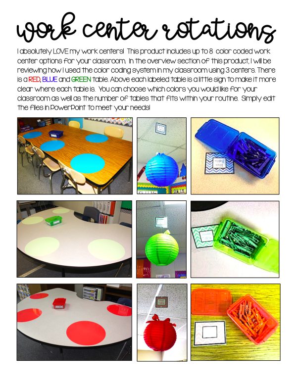 Work Center Rotation System- For Special Education Classroom - Image 3