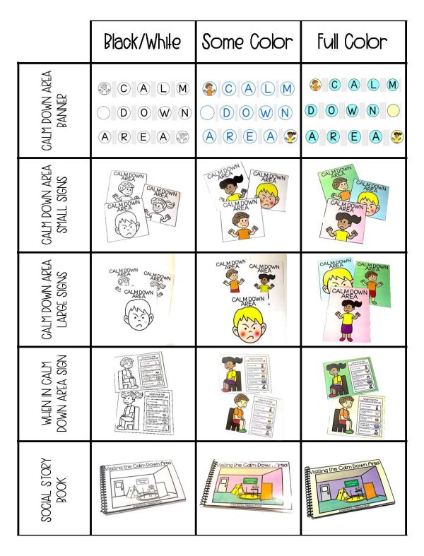 Calm Down Kit Corner- Social Emotional Learning Strategies and Visual Supports - Image 5
