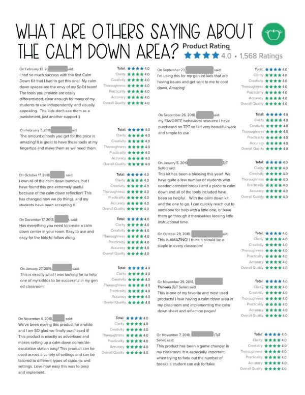 Calm Down Kit Corner- Social Emotional Learning Strategies and Visual Supports - Image 10