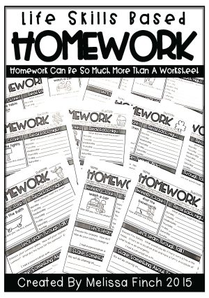 Homework Pack- Life Skills Based Homework for the Entire Year