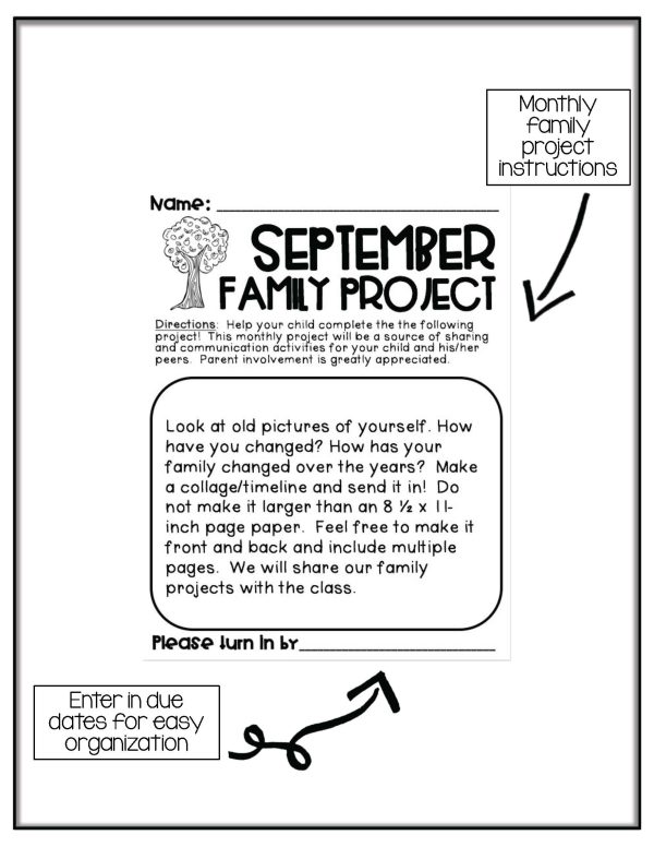 Homework Pack- Life Skills Based Homework for the Entire Year - Image 4