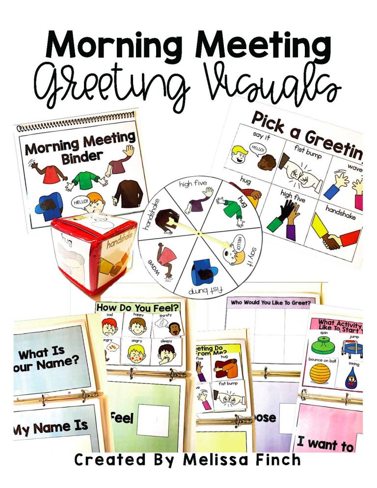 Morning Meeting Greeting Visuals for a Special Education Classroom