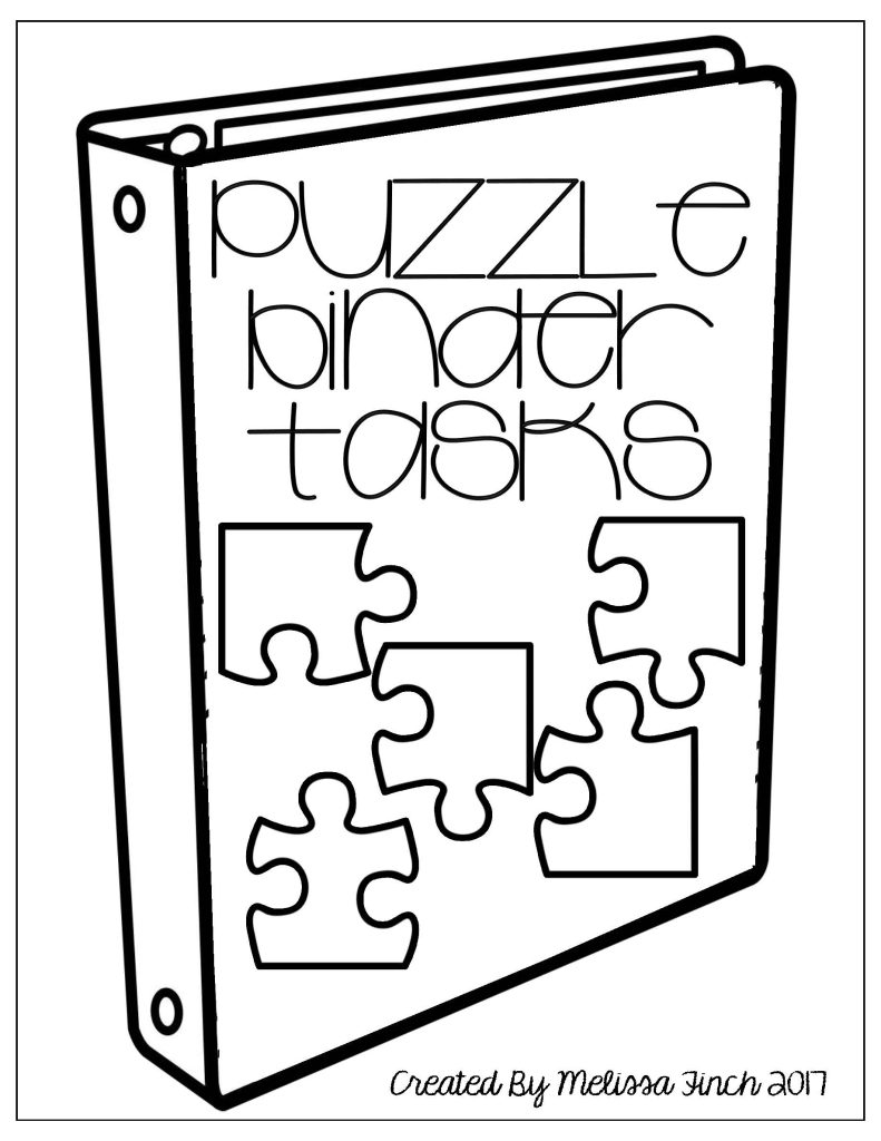 Puzzles- Binder Basics Work System » Autism Adventures
