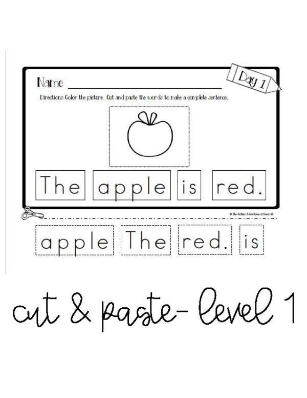 Differentiated Writing Curriculum- Level 1 (Cut and Paste) - Image 3