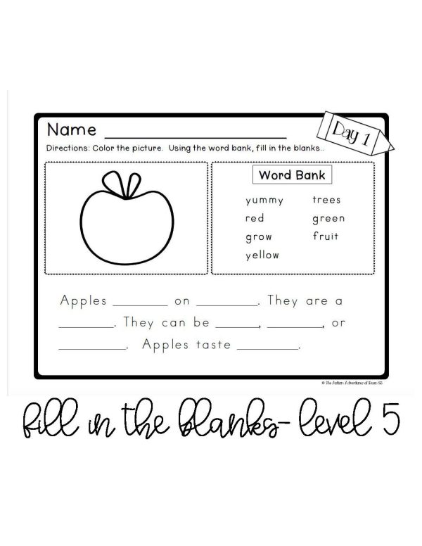 Differentiated Writing Curriculum- Level 5 (Fill In The blanks) - Image 3