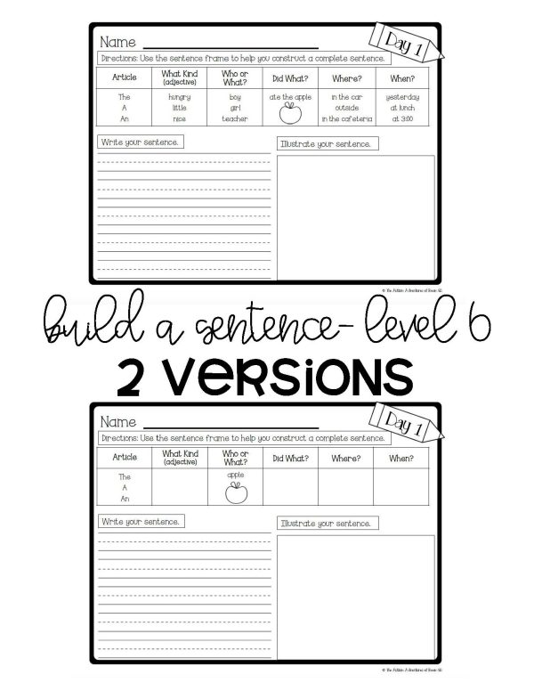 Differentiated Writing Curriculum- Level 6 (Build A Sentence) - Image 3