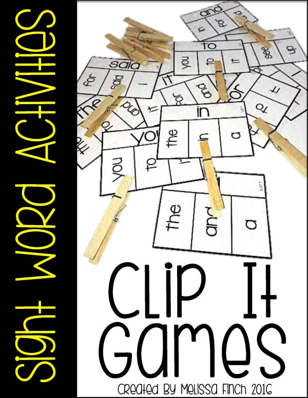 Clip It Sight Word Activities- For Special Education