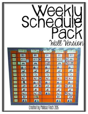 Weekly Schedule- Bulletin Board Set for Autism Program