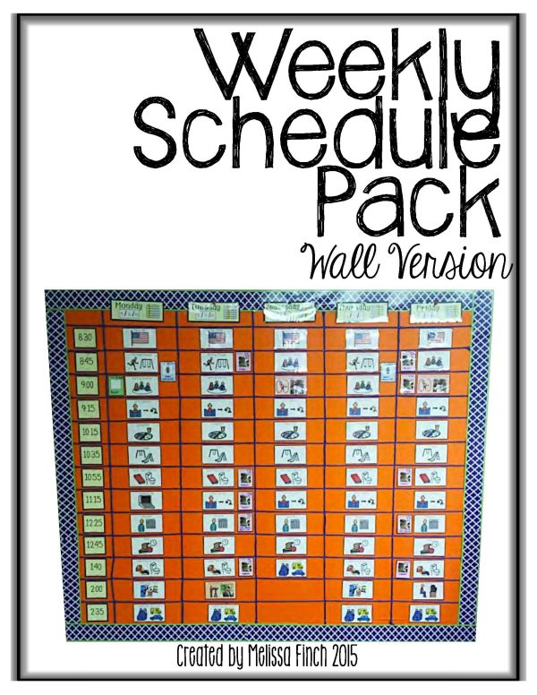 Weekly Schedule- Bulletin Board Set for Autism Program