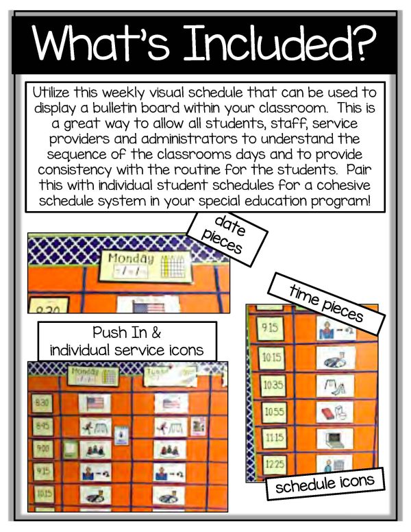 Weekly Schedule- Bulletin Board Set for Autism Program - Image 2