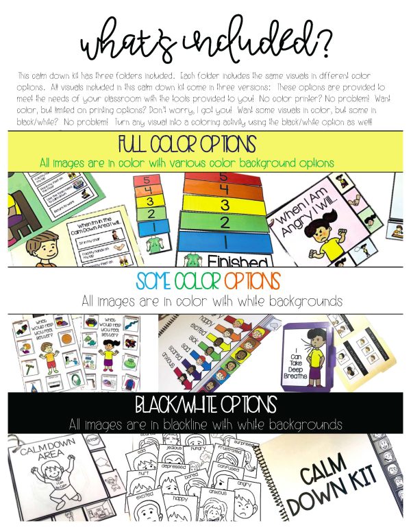 Calm Down Kit Primary Bundle- Social Emotional Learning Strategies and Visual Supports - Image 3