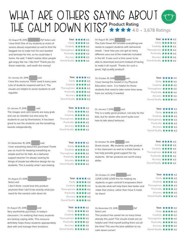 Calm Down Kit Primary Bundle- Social Emotional Learning Strategies and Visual Supports - Image 10