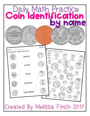 Coin Identification by Name- Daily Math Practice