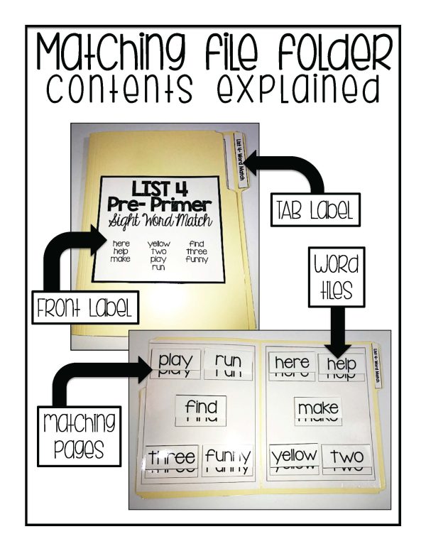 Matching File Folders Sight Word Activities- For Special Education - Image 2