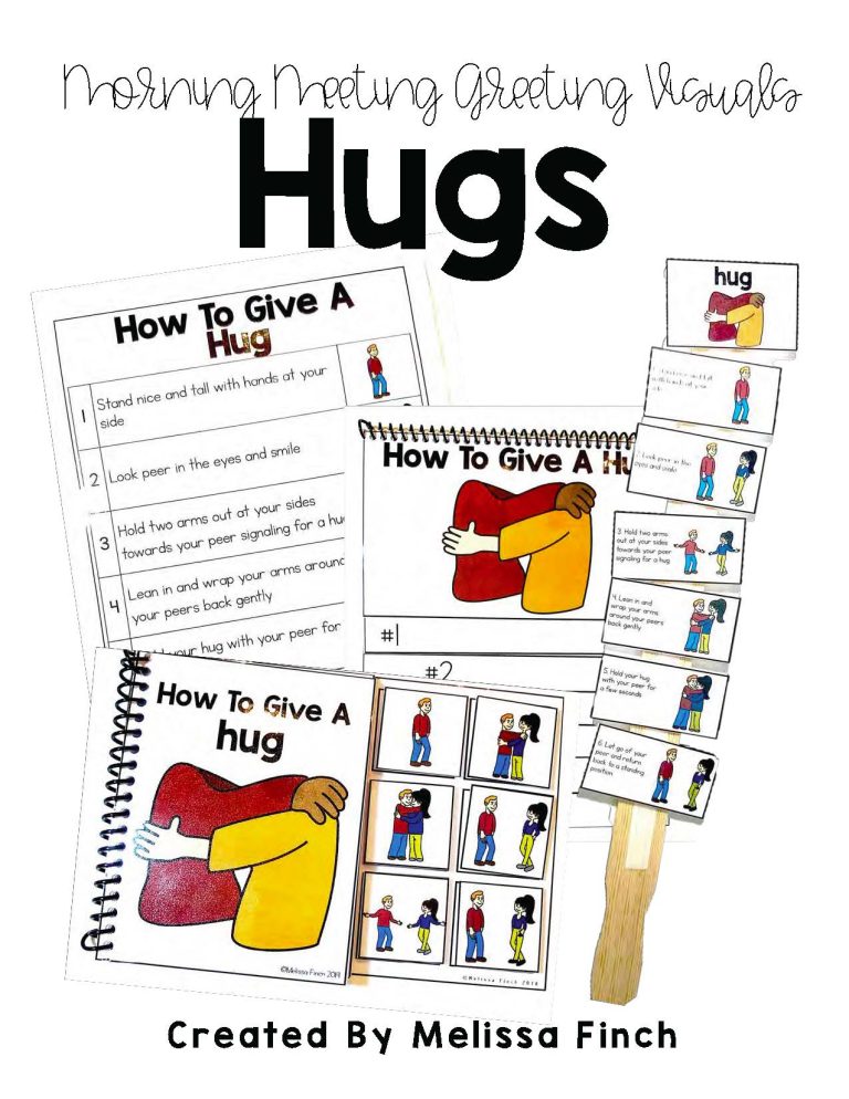 How to Give a Hug- Morning Meeting Greeting Visuals