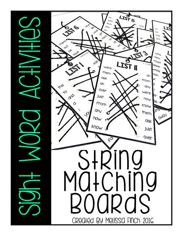 String Matching Board Sight Word Activities- For Special Education