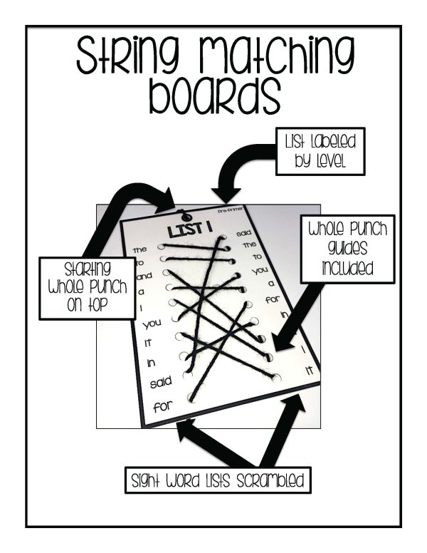 String Matching Board Sight Word Activities- For Special Education - Image 3